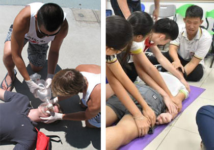 การอบรมขั้นสูงในการช่วยฟื้นคืนชีพ (CPR) การใช้เครื่องกระตุกไฟฟ้าหัวใจชนิดอัตโนมัติ (AED) และการปฐมพยาบาล พร้อมประกาศนียบัตรรับรองในระดับสากล - First Aid Training Bangkok CPR