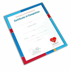 EFR Participant Certificate of Completion