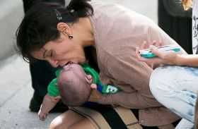 Hero responder gives baby CPR Hero responder gives baby CPR